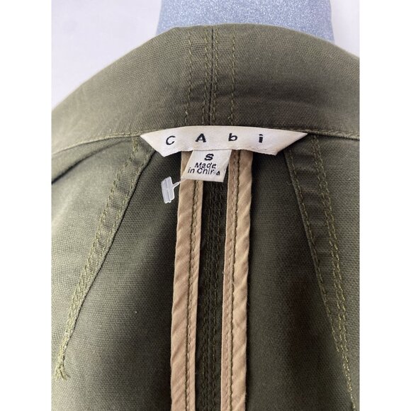 CAbi Women's Sz Small Olive Green Military Anorak Jacket Pockets Lightweight Fal - Picture 3 of 15